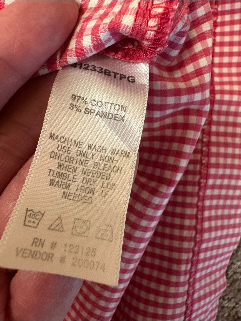 Chadwicks of Boston Pink & White Gingham Shirt Dress | Cotton | Size 12/14 - Picture 11 of 15